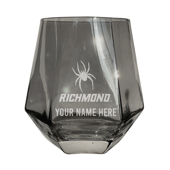 Richmond Spiders Customizable Stemless Diamond Wine Glass Engraved 10 oz Officially Licensed Collegiate Product Image 2