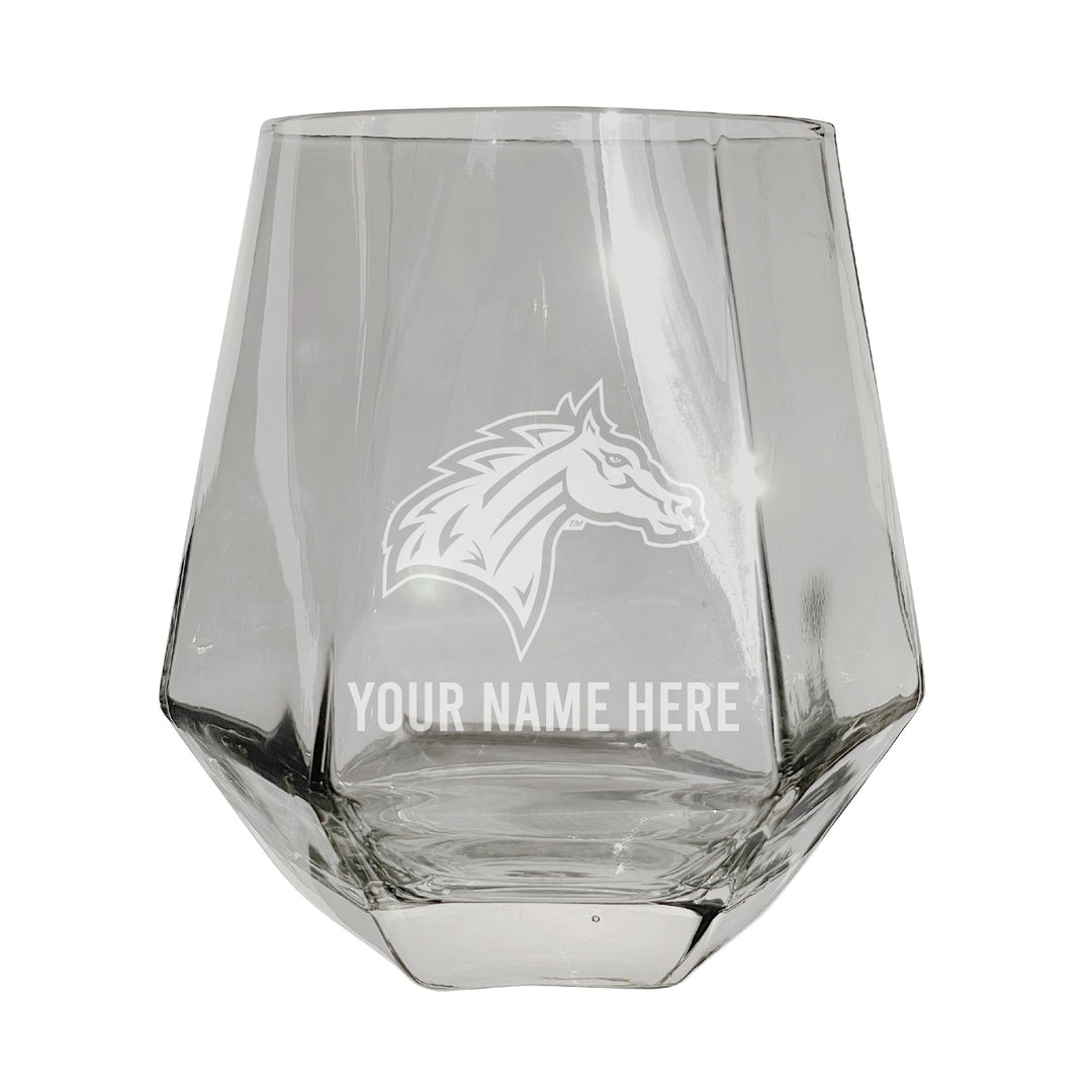 Rider University Broncs Customizable Stemless Diamond Wine Glass Engraved 10 oz Officially Licensed Collegiate Product Image 3