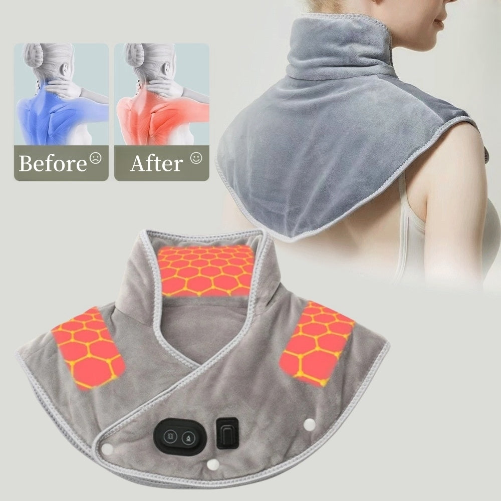 Electric Heating shoulder Neck Pad Massager USB Cervical Brace Wrap Thermal Compress Relieve Pain Fatigue Warm Back Image 1