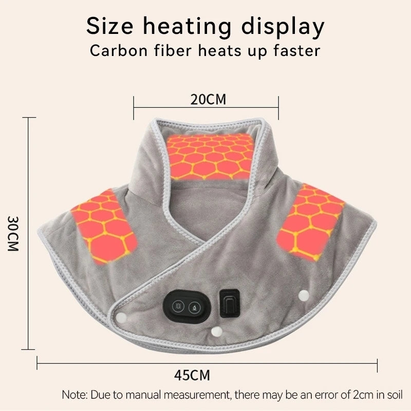 Electric Heating shoulder Neck Pad Massager USB Cervical Brace Wrap Thermal Compress Relieve Pain Fatigue Warm Back Image 3