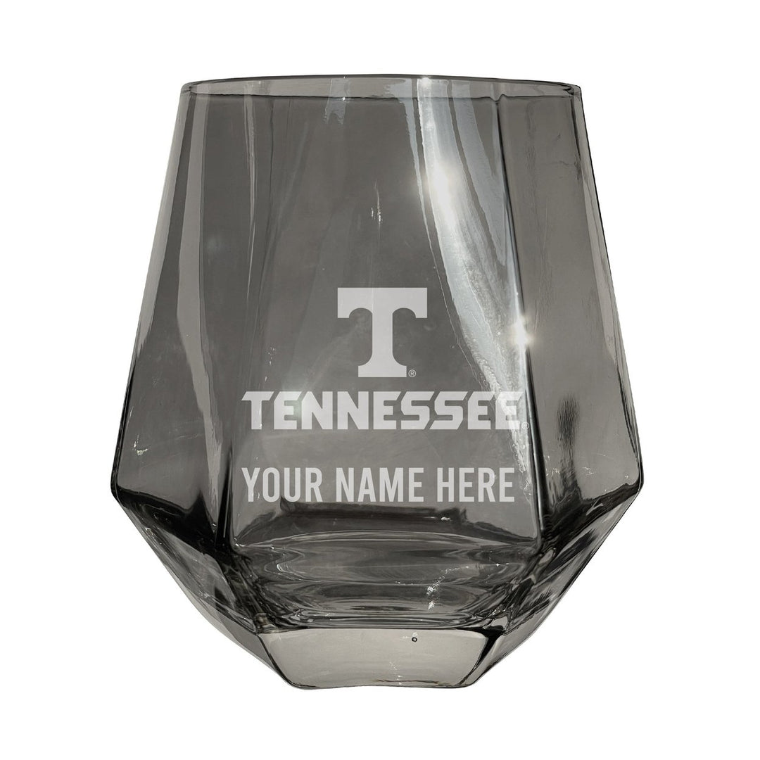 Tennessee Knoxville Customizable Stemless Diamond Wine Glass Engraved 10 oz Officially Licensed Collegiate Product Image 1