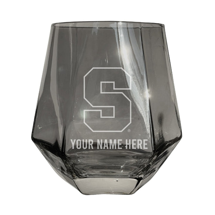 Syracuse Orange Customizable Stemless Diamond Wine Glass Engraved 10 oz Officially Licensed Collegiate Product Image 1