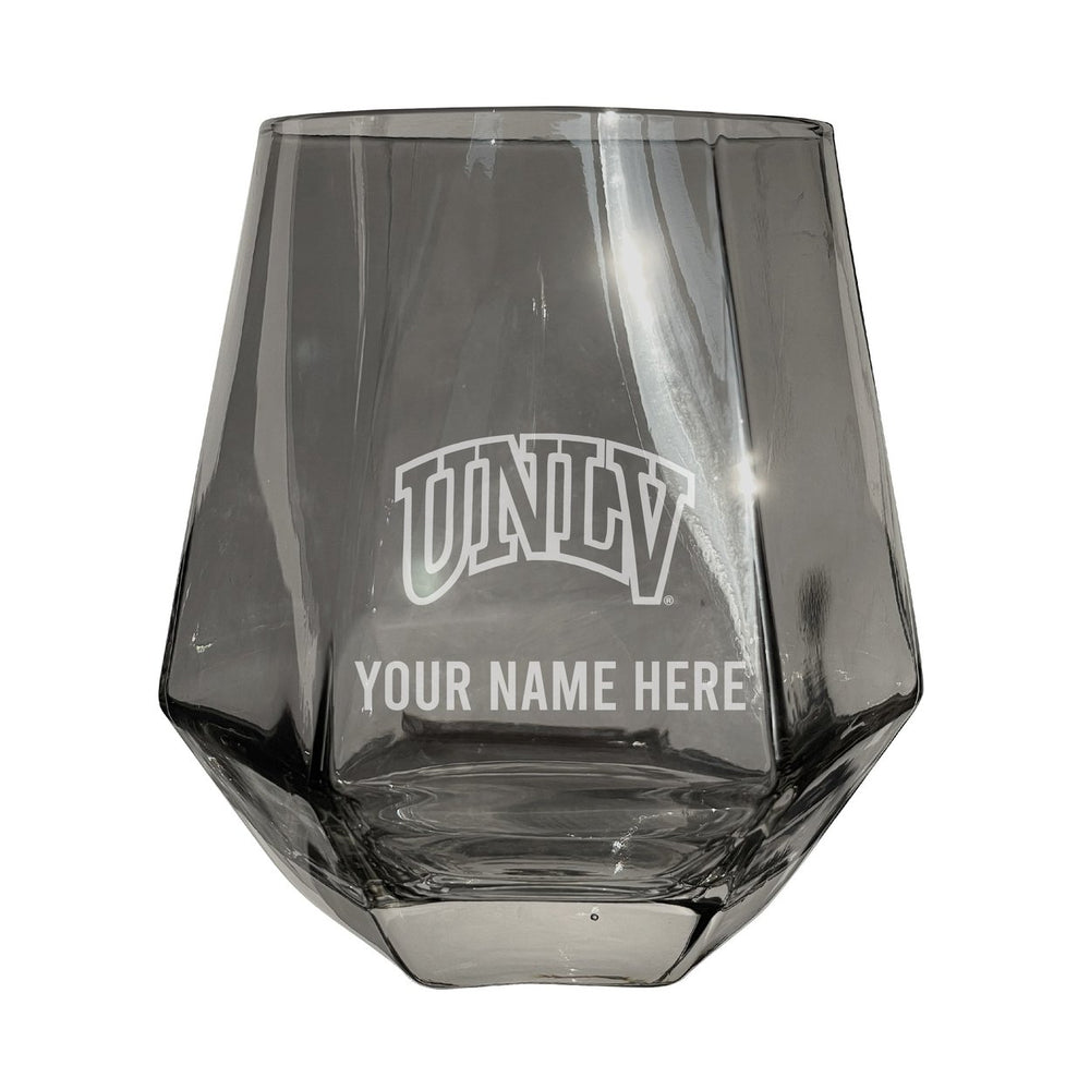 UNLV Rebels Customizable Stemless Diamond Wine Glass Engraved 10 oz Officially Licensed Collegiate Product Image 2