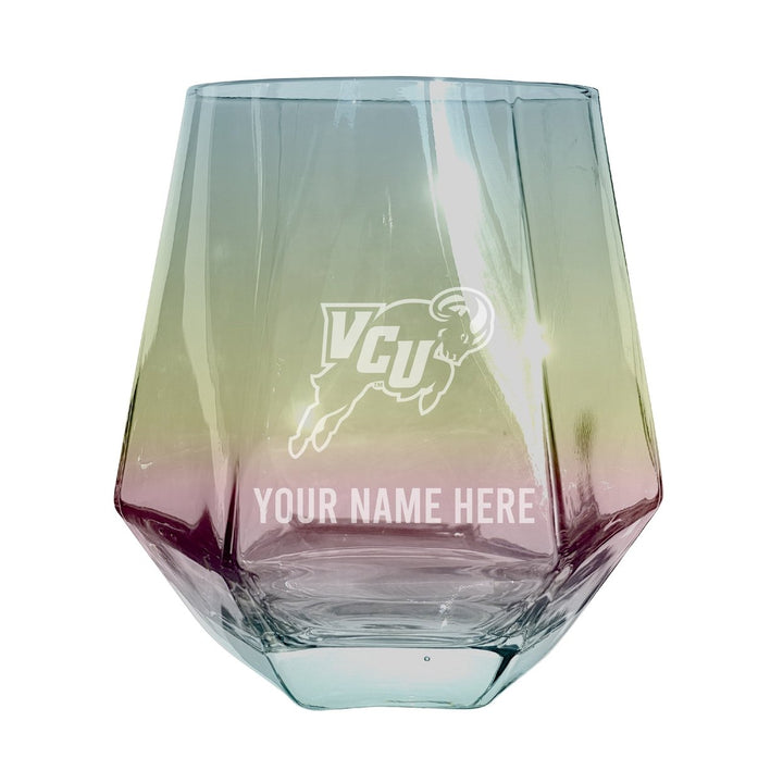 Virginia Commonwealth Customizable Stemless Diamond Wine Glass Engraved 10 oz Officially Licensed Collegiate Product Image 3