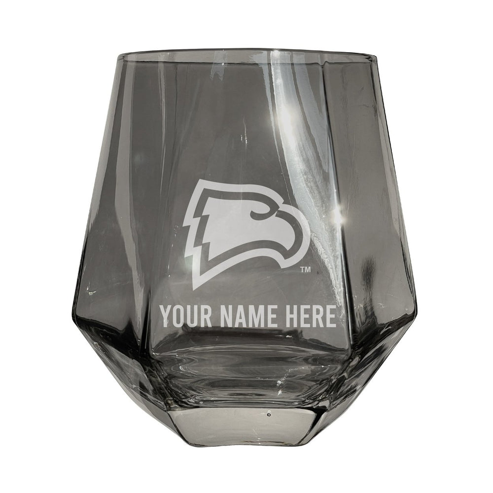 Winthrop University Customizable Stemless Diamond Wine Glass Engraved 10 oz Officially Licensed Collegiate Product Image 2