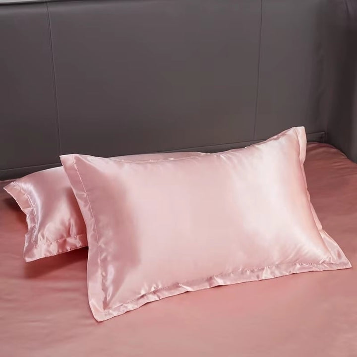 Solid Color Luxury Rayon Satin Bedding Set - Twin/Queen/King 2pcs/3pcs/4pcs Image 3