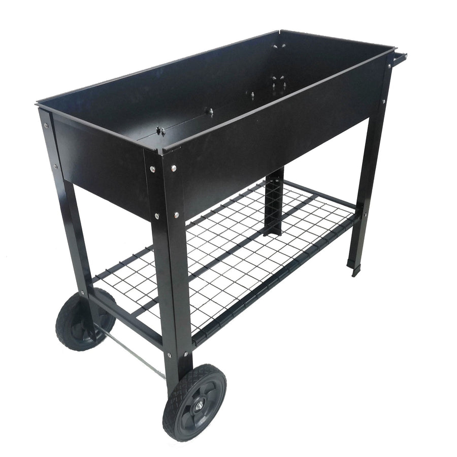 Elevated Metal Garden Bed Cart with Wheels - Tall Planter Box for Indoor and Outdoor Use, Perfect for Growing Vegetables Image 1