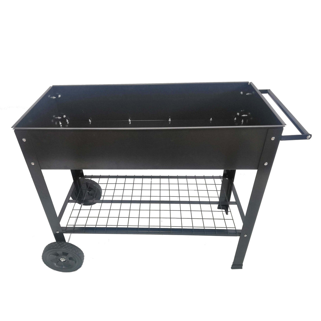 Elevated Metal Garden Bed Cart with Wheels - Tall Planter Box for Indoor and Outdoor Use, Perfect for Growing Vegetables Image 3