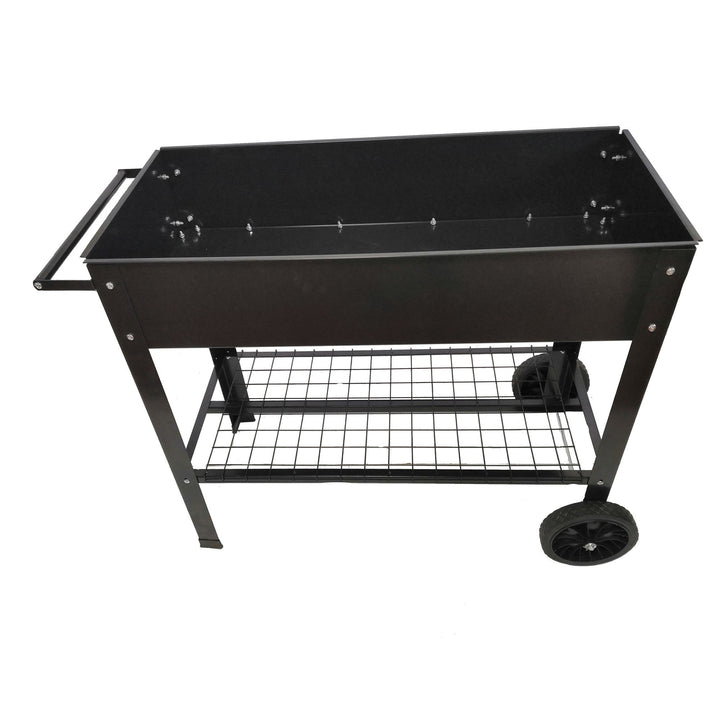 Elevated Metal Garden Bed Cart with Wheels - Tall Planter Box for Indoor and Outdoor Use, Perfect for Growing Vegetables Image 4