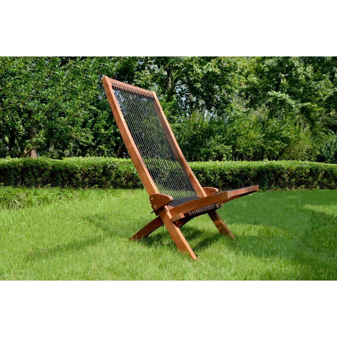 Folding Roping Wood Chair Image 1