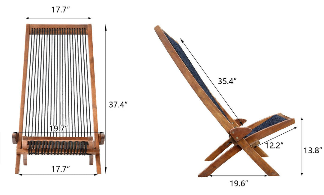 Folding Roping Wood Chair Image 9