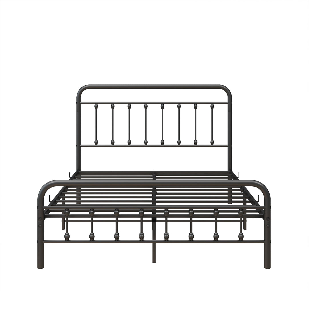 Full Metal Platform Bed Frame with Headboard - Sturdy Slat Support, No Box Spring Needed, Easy Assembly - Black Image 3