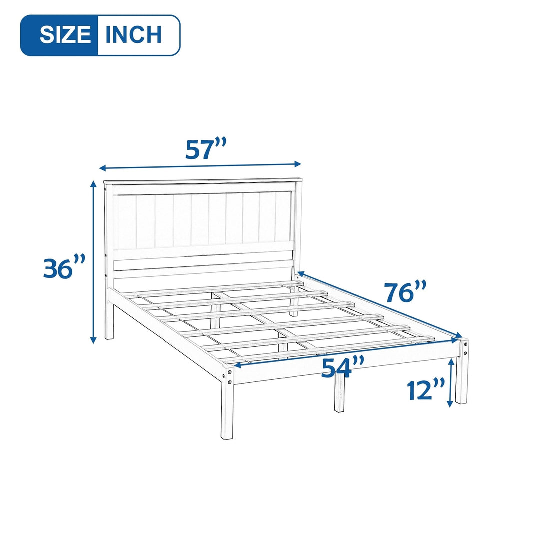 Full Platform Bed Frame with Headboard - Sturdy Wood Slat Support, No Box Spring Required, Espresso Finish Image 8