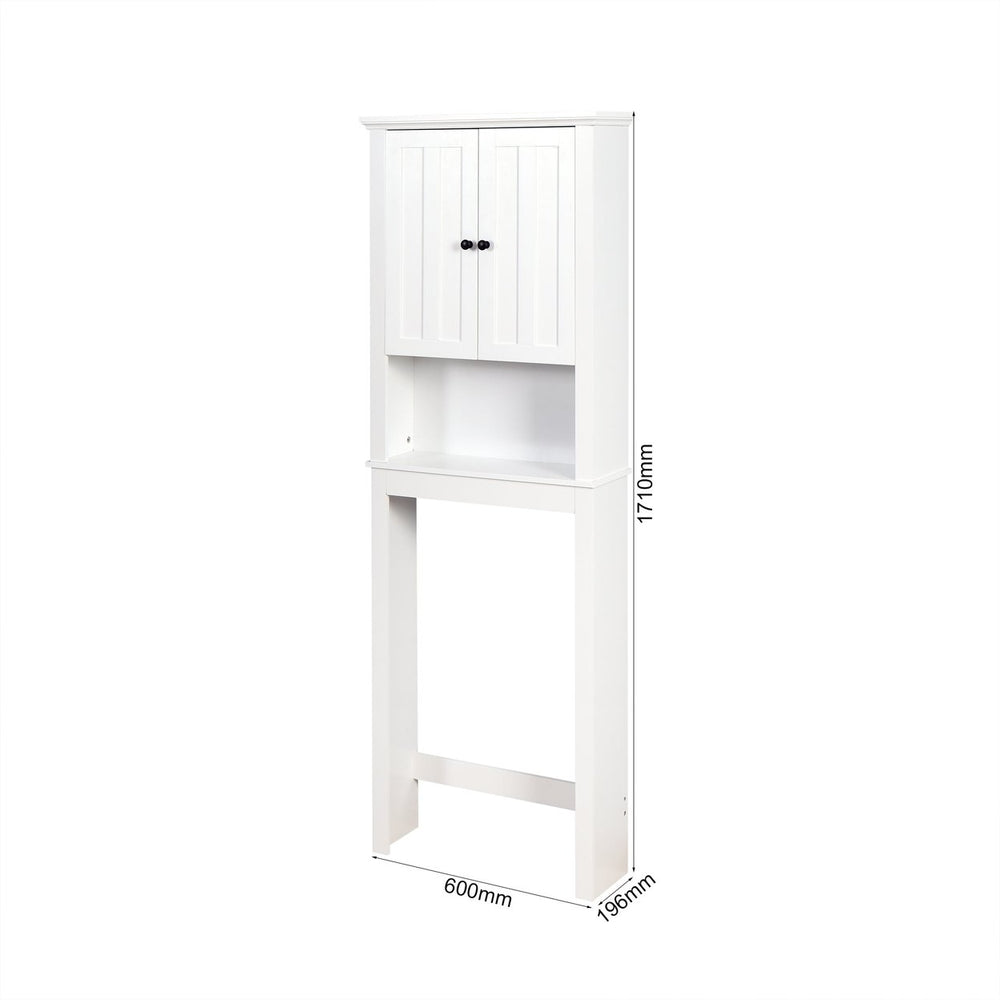 Bathroom Wooden Storage Cabinet Over-The-Toilet Space Saver with Adjustable Shelf, 23.62x7.72x67.32, Perfect for Image 2