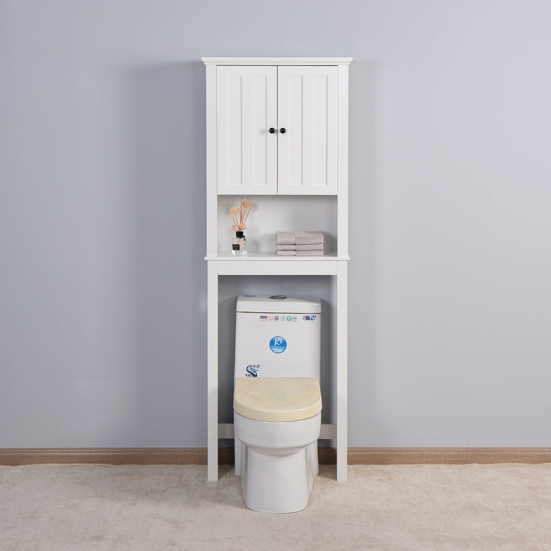 Bathroom Wooden Storage Cabinet Over-The-Toilet Space Saver with Adjustable Shelf, 23.62x7.72x67.32, Perfect for Image 11