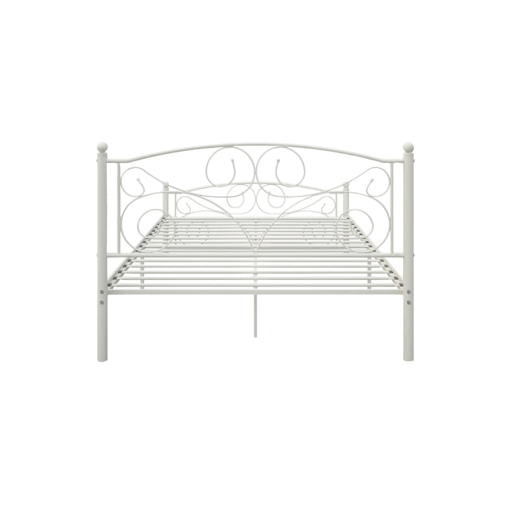 Full Size Unique Flower Sturdy System Metal Bed Frame with Headboard and Footboard Image 4