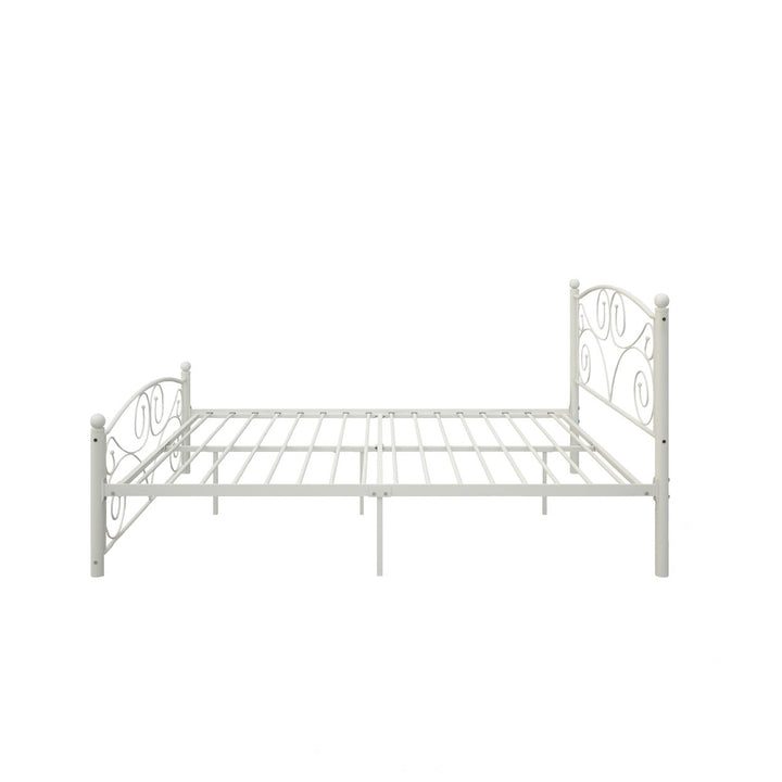 Full Size Unique Flower Sturdy System Metal Bed Frame with Headboard and Footboard Image 5