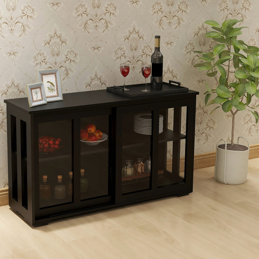 Kitchen Storage Stand Cupboard With Glass Door Image 1