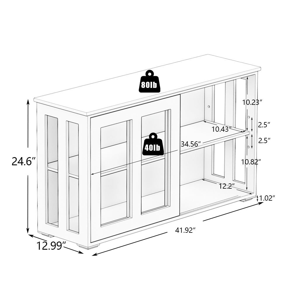 Kitchen Storage Stand Cupboard With Glass Door Image 7