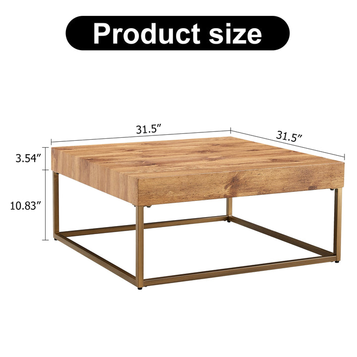 Modern Rectangular Coffee Table Dining Table MDF Top Metal Legs 31.5 Inch Suitable for Restaurants Living Rooms Image 5