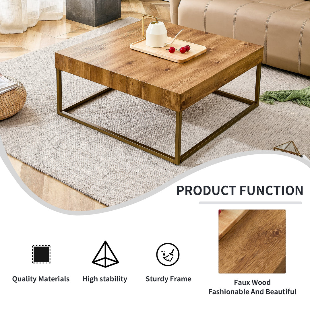 Modern Rectangular Coffee Table Dining Table MDF Top Metal Legs 31.5 Inch Suitable for Restaurants Living Rooms Image 10