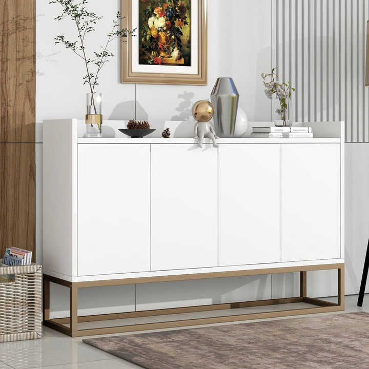 Modern Sideboard Elegant Buffet Cabinet Large Storage Space for Dining Room Entryway White Image 1