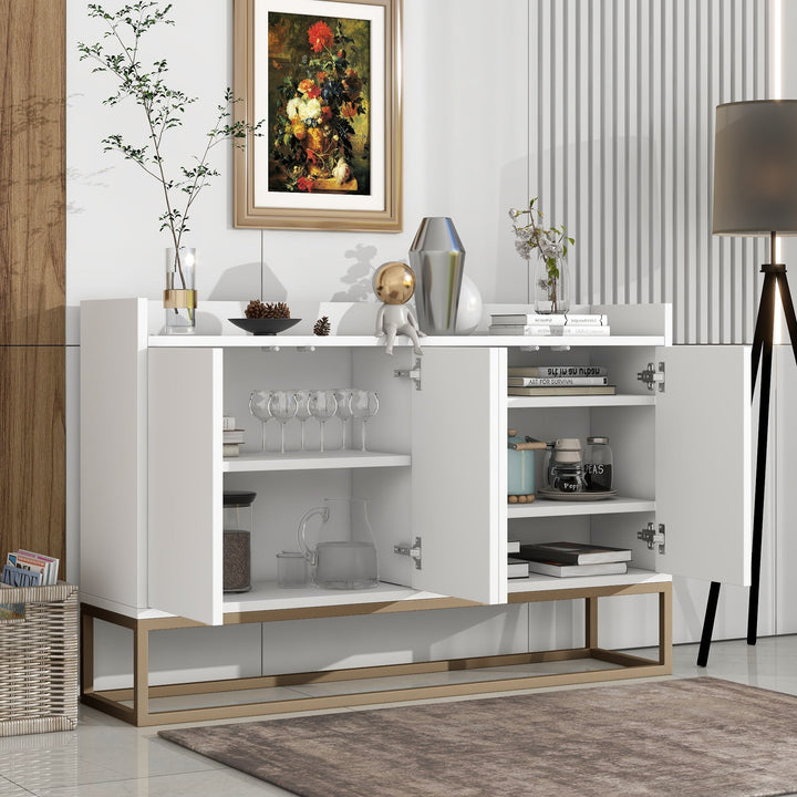 Modern Sideboard Elegant Buffet Cabinet Large Storage Space for Dining Room Entryway White Image 3