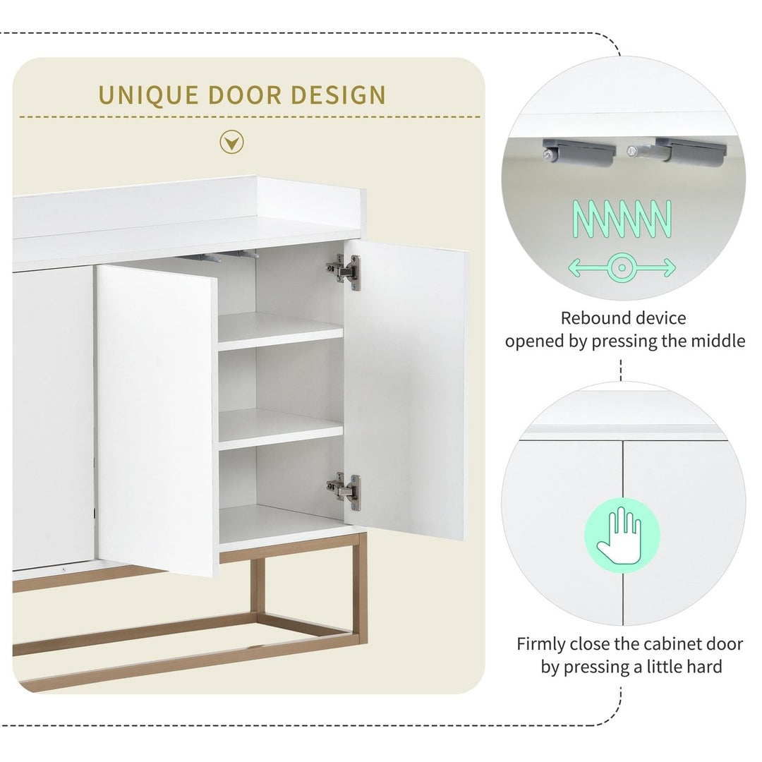 Modern Sideboard Elegant Buffet Cabinet Large Storage Space for Dining Room Entryway White Image 6