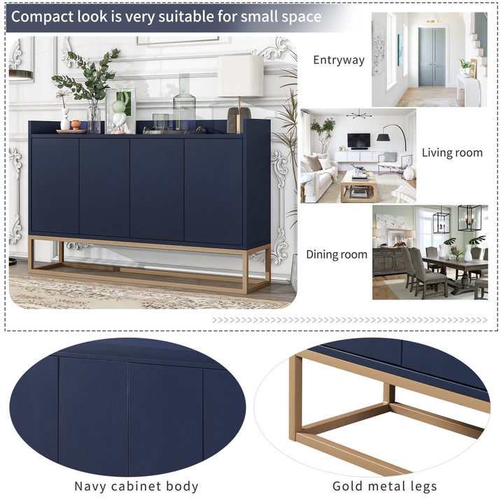 Modern Sideboard Elegant Buffet Cabinet Large Storage Space for Dining Room Entryway Navy Image 5