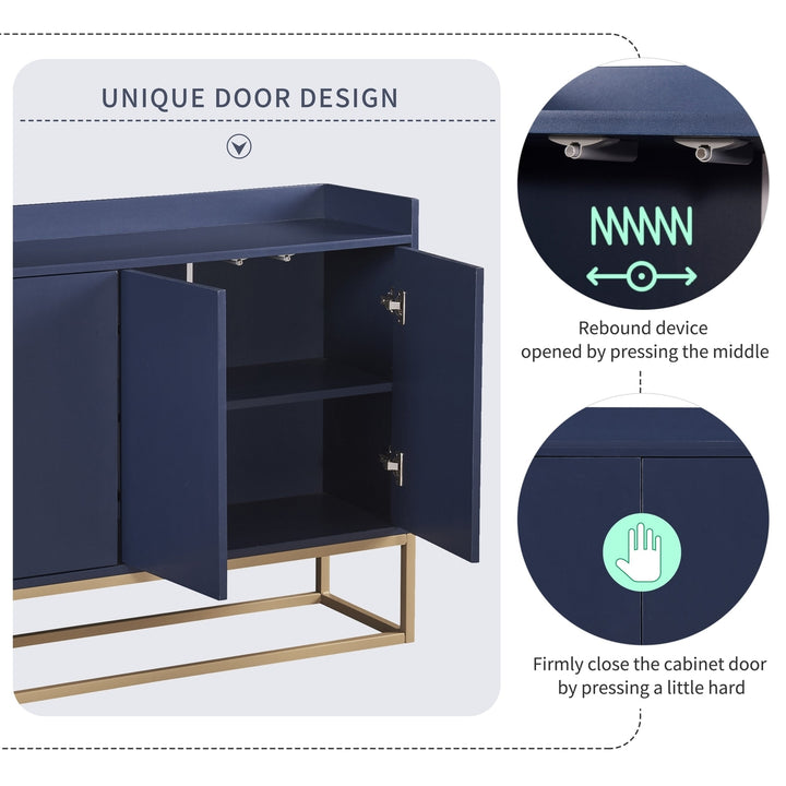 Modern Sideboard Elegant Buffet Cabinet Large Storage Space for Dining Room Entryway Navy Image 7