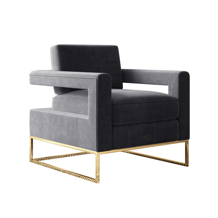 Modern Velvet Accent Chair Elegant Armchair with Stainless Steel Base Stylish Home Furniture for Living Room Bedroom Image 7