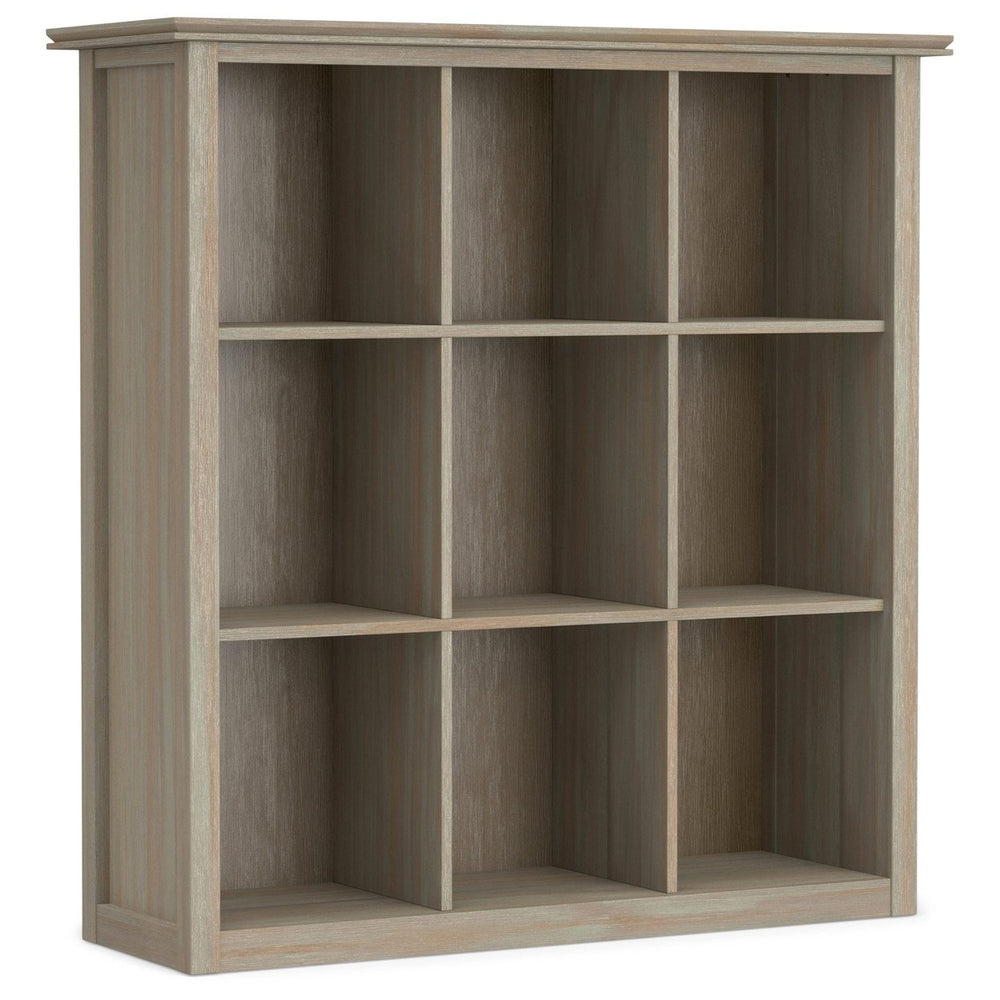 Artisan 9 Cube Bookcase Solid Wood Storage Unit 43.25 Inch Modern Design Natural Image 2