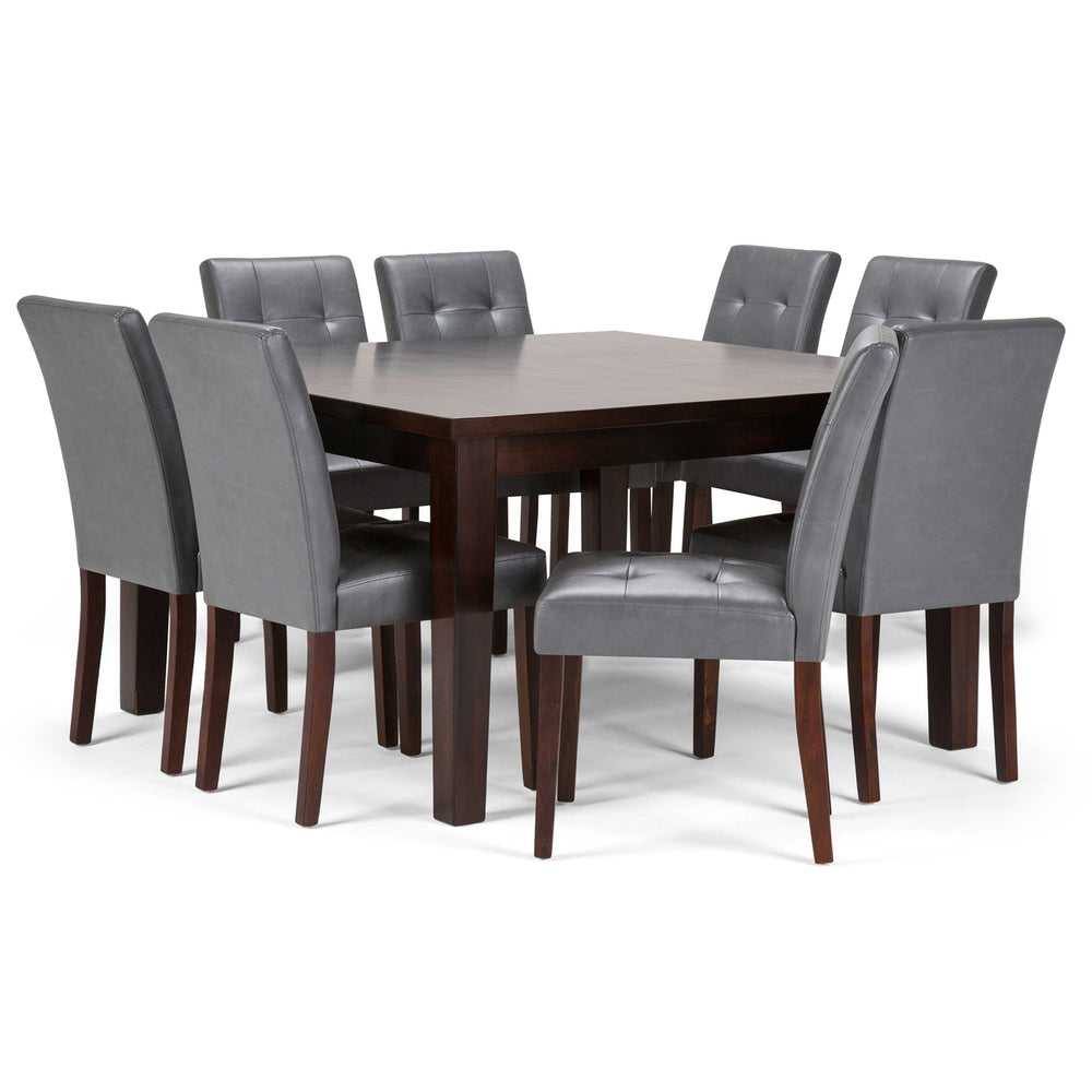 Andover Eastwood 9 Pc Dining Set Rectangular Table Dark Java Brown Chairs Image 2