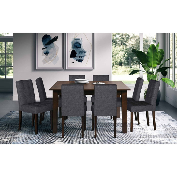 Andover Eastwood 9 Pc Dining Set Rectangular Table Dark Java Brown Chairs Image 3