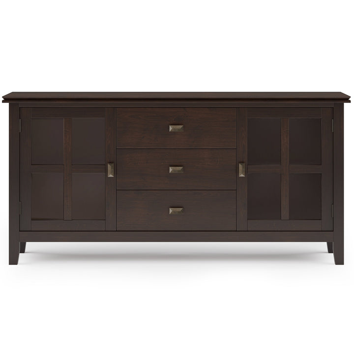 Artisan Large Sideboard Buffet Solid Hardwood 2 Cabinets 3 Drawers Storage Image 4