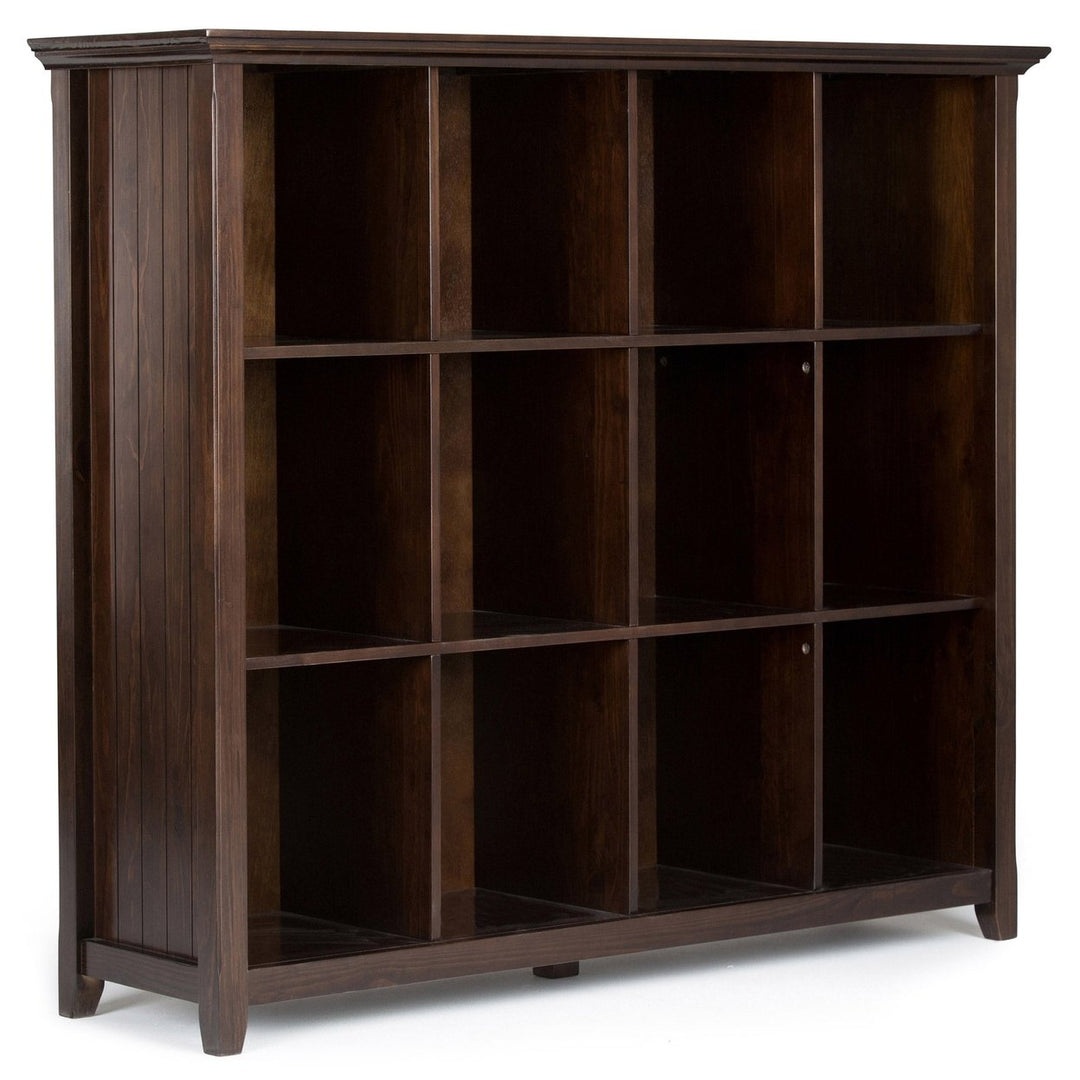 Acadian Bookcase 12 Cube Storage Unit Modern Shelving Organizer Espresso Finish Image 1