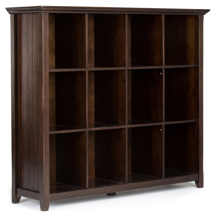 Acadian Bookcase 12 Cube Storage Unit Modern Shelving Organizer Espresso Finish Image 1