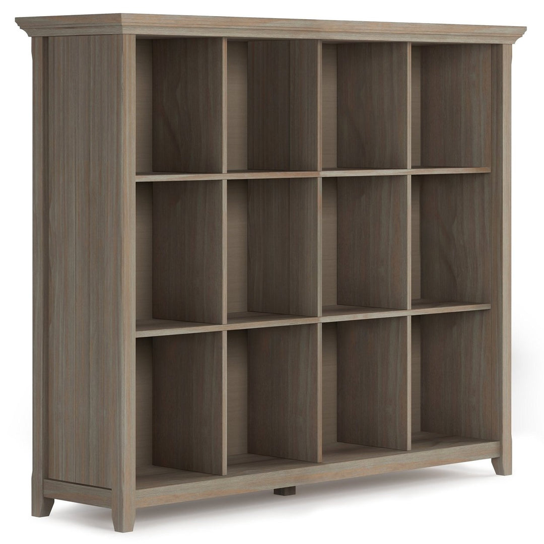 Acadian Bookcase 12 Cube Storage Unit Modern Shelving Organizer Espresso Finish Image 1