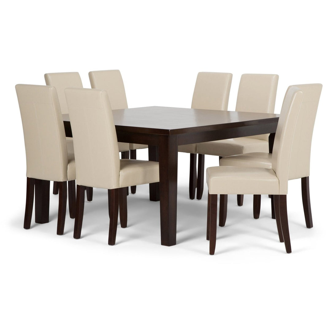 Acadian Eastwood 9 Pc Dining Set Dark Java Brown Rubberwood Table Chairs Image 3