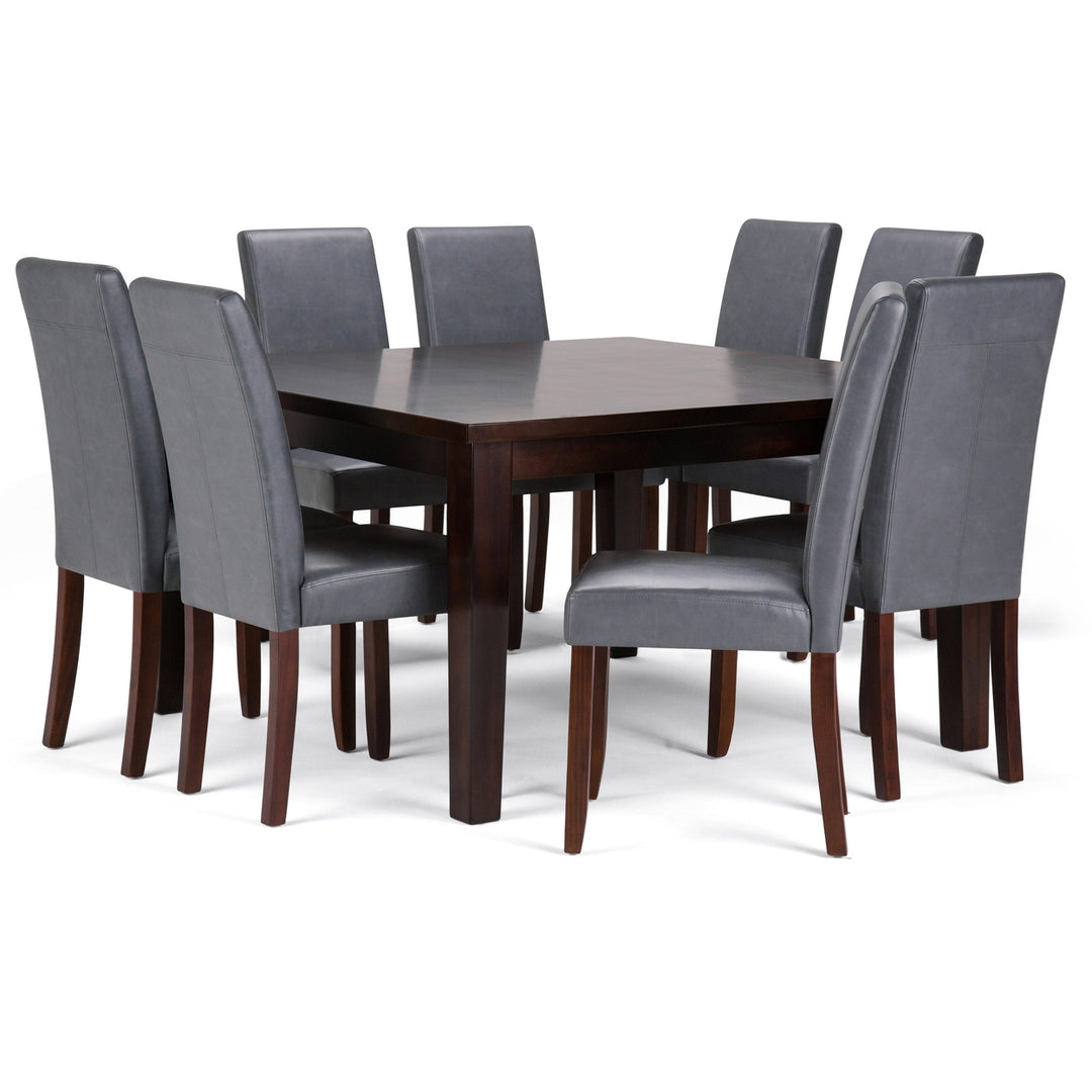 Acadian Eastwood 9 Pc Dining Set Dark Java Brown Rubberwood Table Chairs Image 4