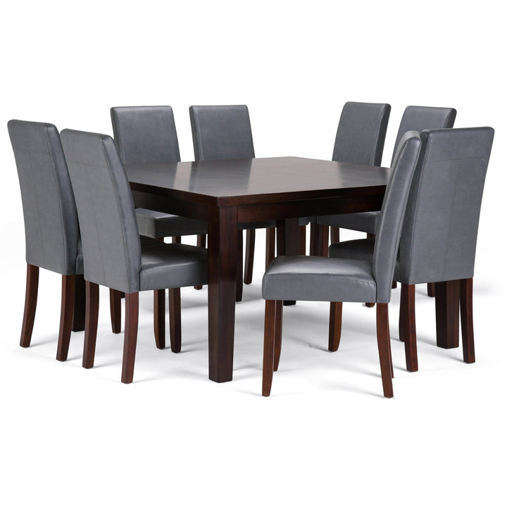 Acadian Eastwood 9 Pc Dining Set Dark Java Brown Rubberwood Table Chairs Image 4