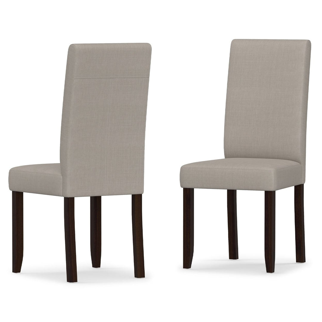 Acadian Dining Chair Set of 2 Upholstered Brown Solid Wood Kitchen Office Image 1