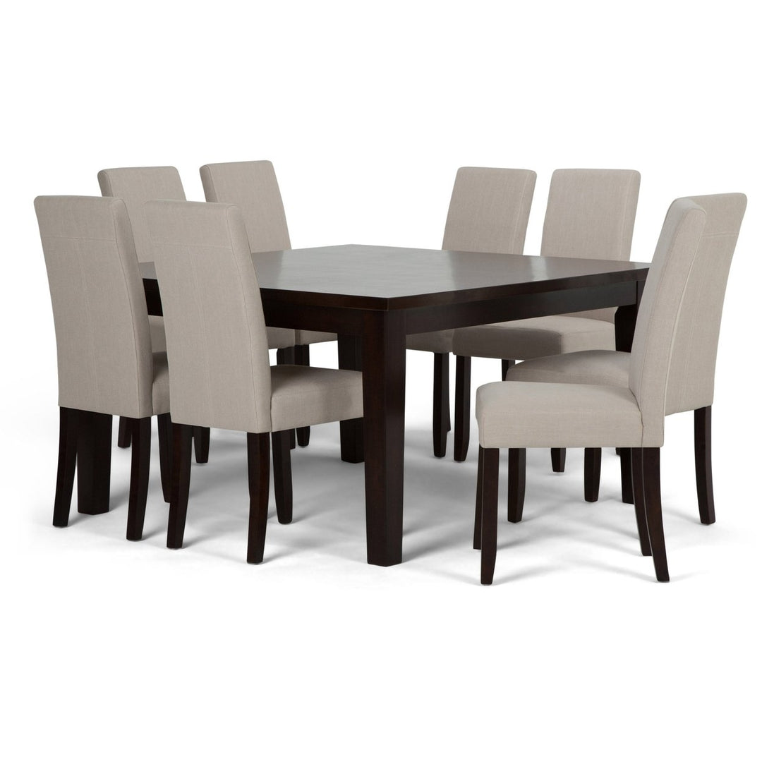 Acadian Eastwood 9 Pc Dining Set Dark Java Brown Rubberwood Table Chairs Image 7