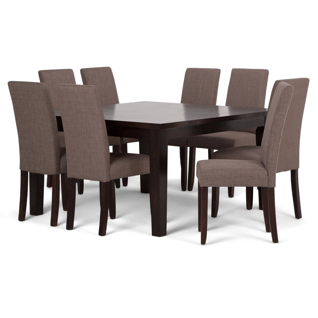 Acadian Eastwood 9 Pc Dining Set Dark Java Brown Rubberwood Table Chairs Image 8