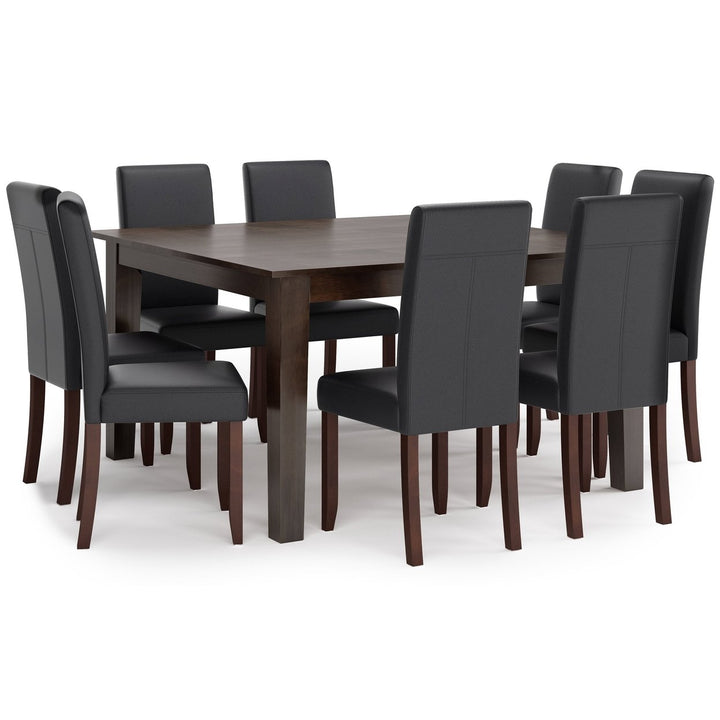 Acadian Eastwood 9 Pc Dining Set Dark Java Brown Rubberwood Table Chairs Image 10