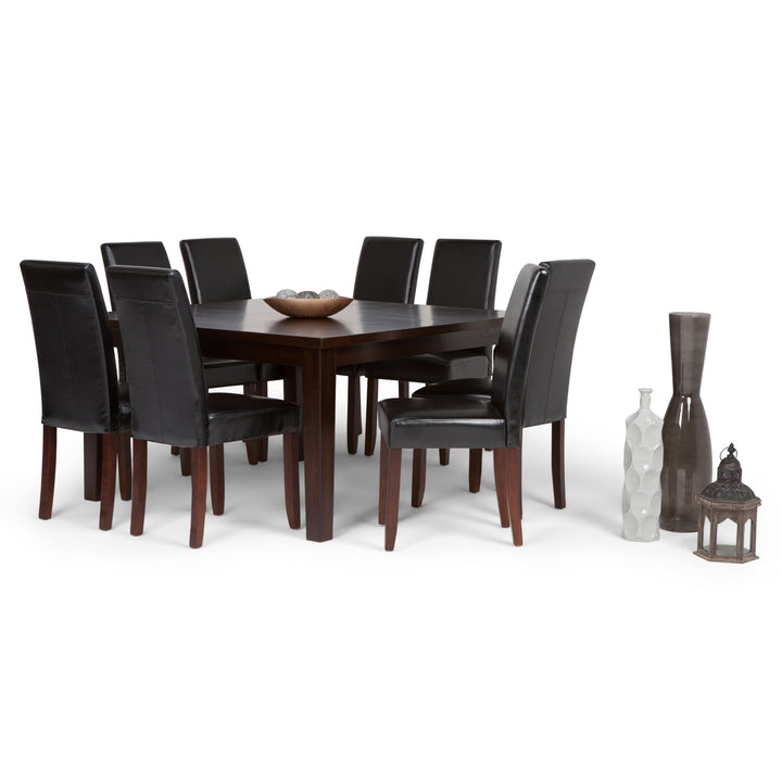 Acadian Eastwood 9 Pc Dining Set Dark Java Brown Rubberwood Table Chairs Image 12