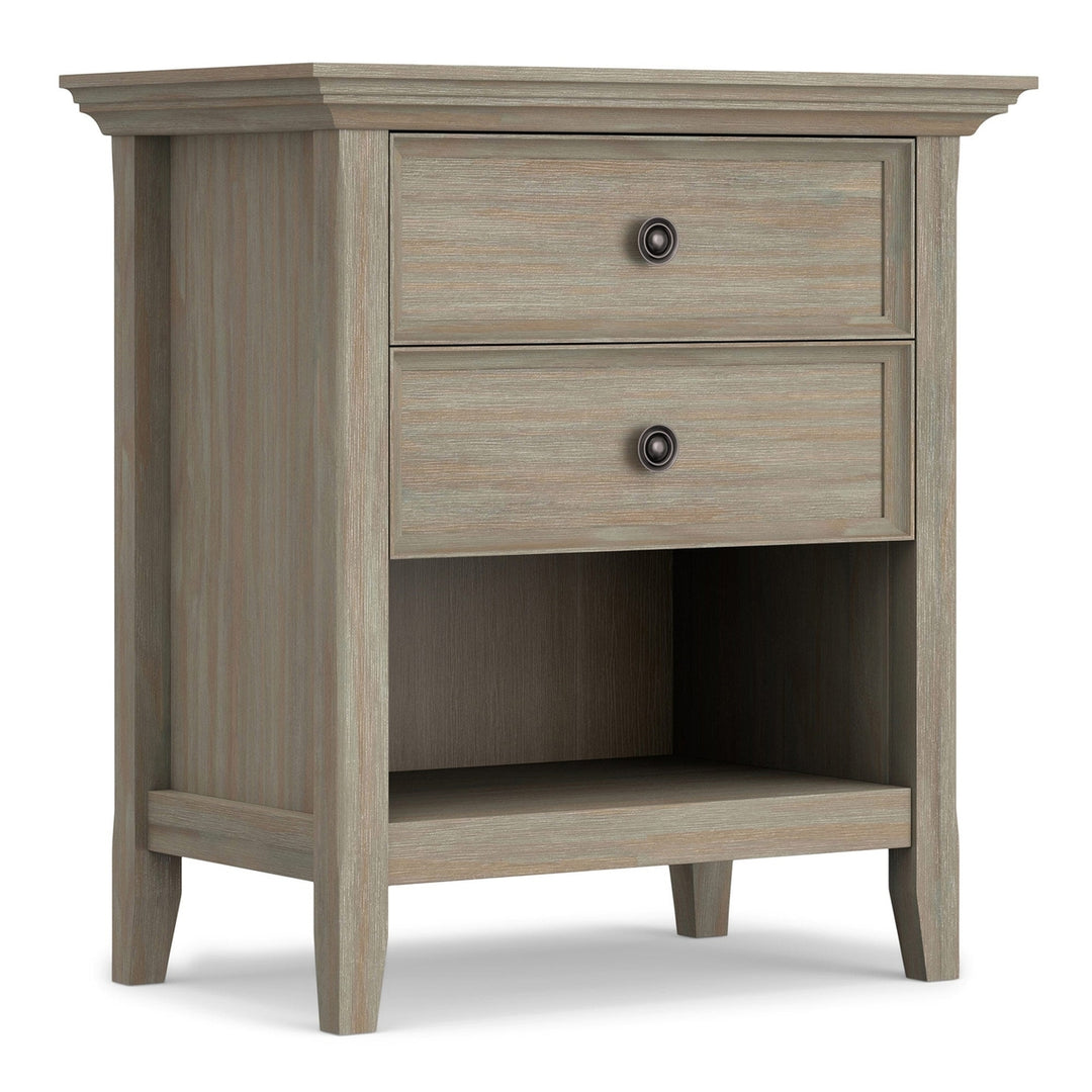 Amherst Bedside Table Solid Wood Nightstand 2 Drawers Open Shelf 16D x 24W x 26H Image 8