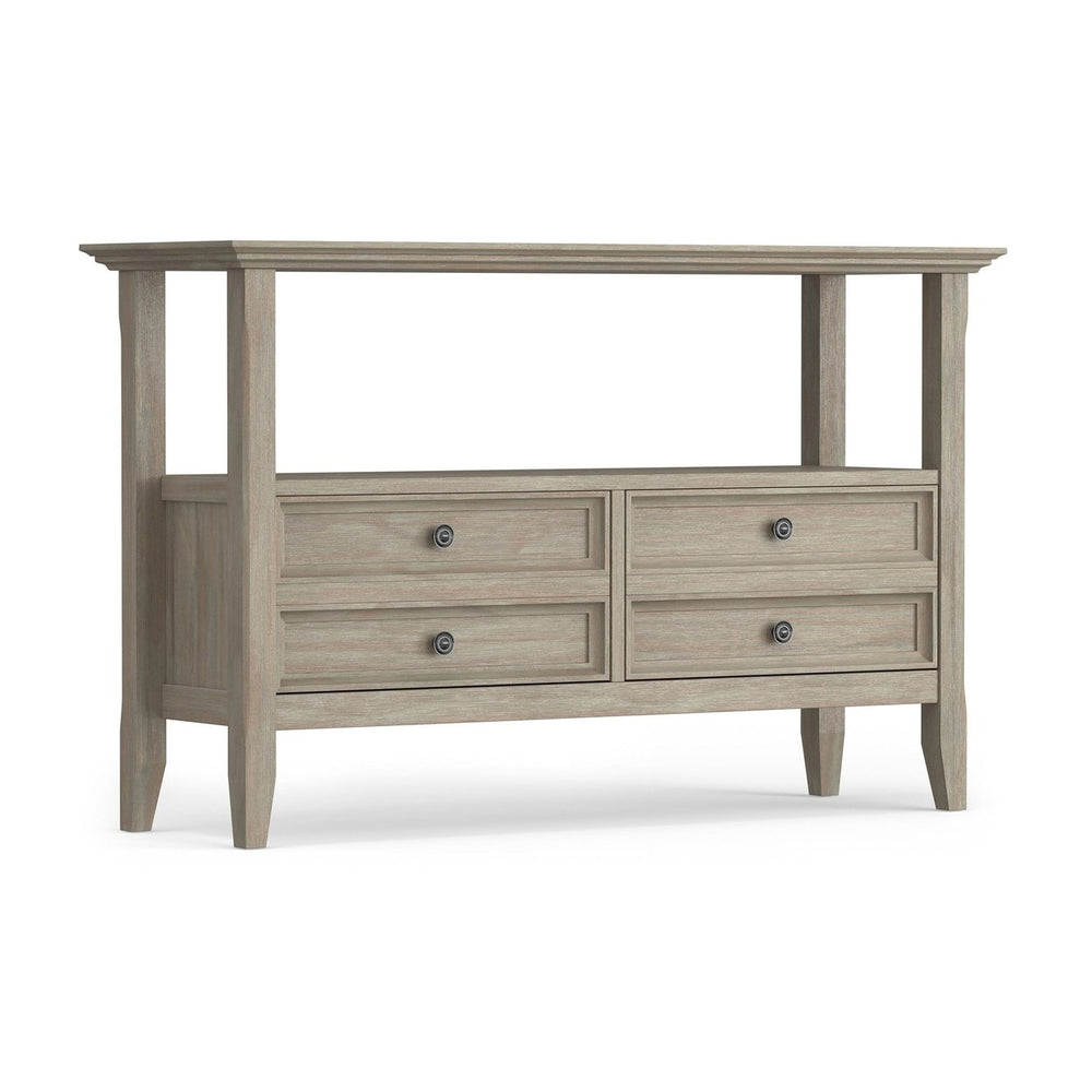 Simpli Home Amherst Console Sofa Table Solid Wood Storage 2 Drawers 47.5 Inch Image 2