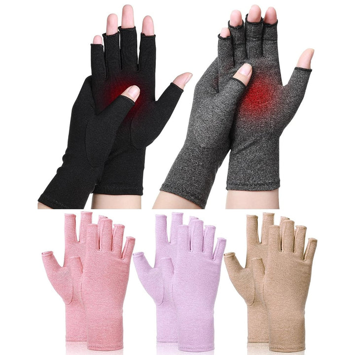 GOMOREON 1Pair Arthritis Gloves Women Men, Carpal Tunnel, Rheumatiod, Tendonitis, Fingerless Hand Thumb Compression Image 9