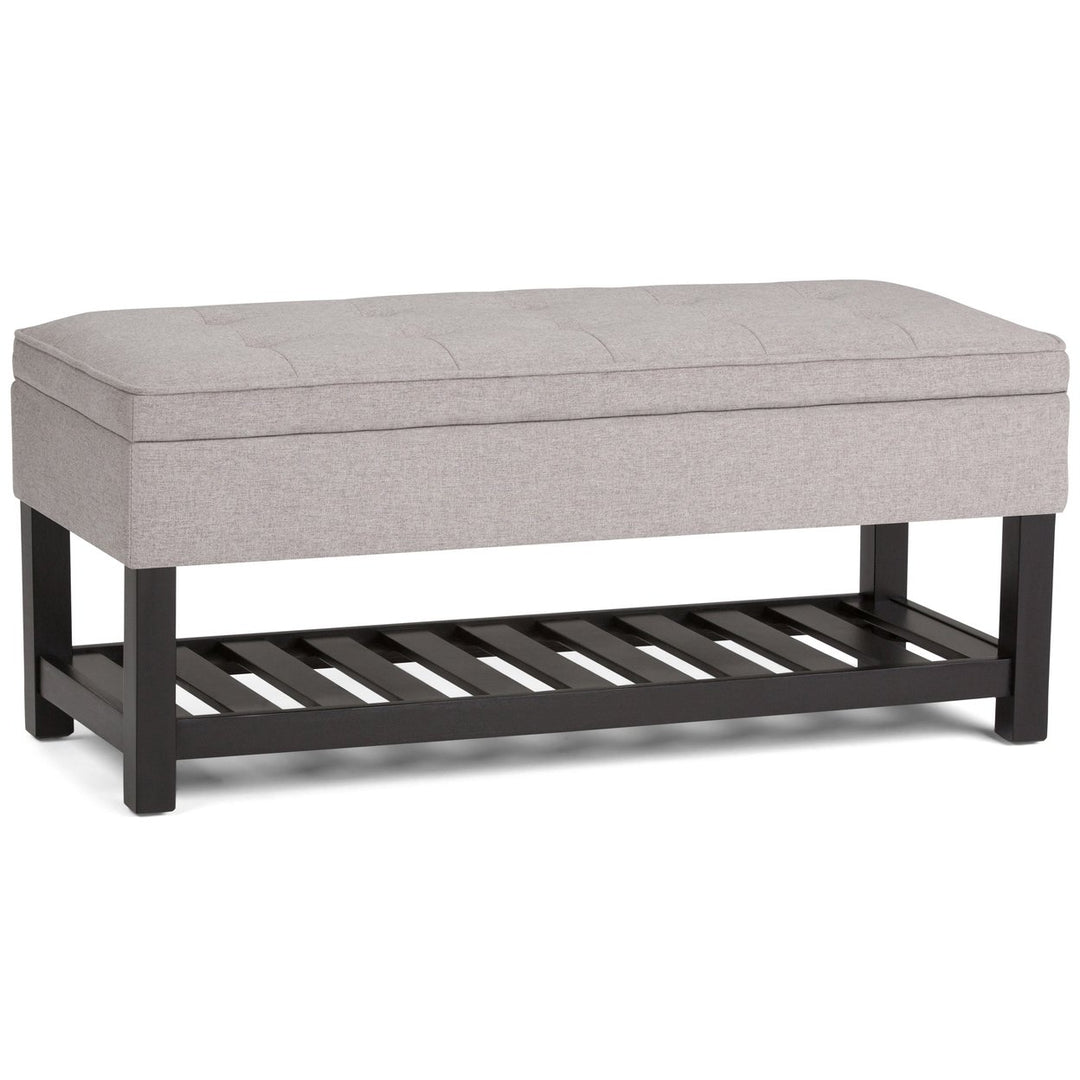 Cosmopolitan Ottoman Bench Linen Storage Tufted Rectangular 43.5 Inch Image 1